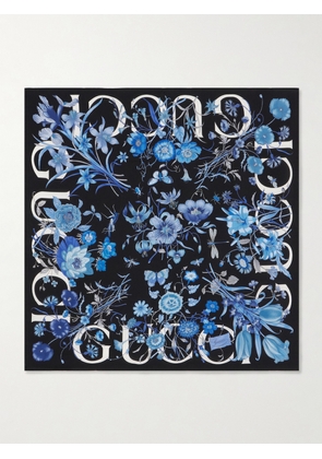 Gucci - Floral-print Silk Scarf - Blue - One size