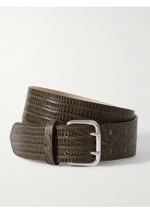 Déhanche - Lizard-effect Leather Belt - Green - x small,small,medium,large,x large