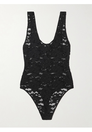 Anine Bing - Alysha Stretch-lace Bodysuit - Black - xx small,x small,small,medium,large,x large