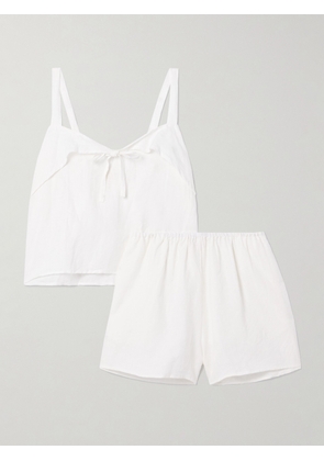 Deiji Studios - Linen Pajama Set - White - S/M,M/L,L/XL