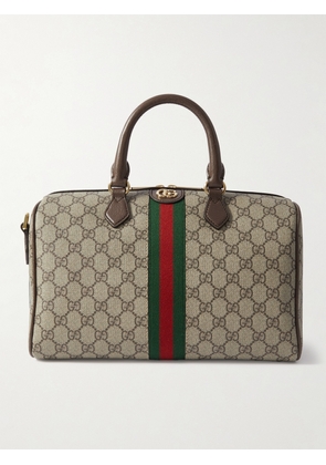 Gucci - Ophidia Textured Leather-trimmed Printed Coated-canvas Tote - Neutrals - One size