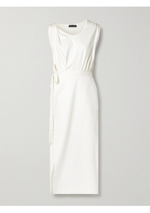 Proenza Schouler - Lynn Gathered Organic Cotton-jersey Midi Wrap Dress - White - x small,small,medium,large,x large