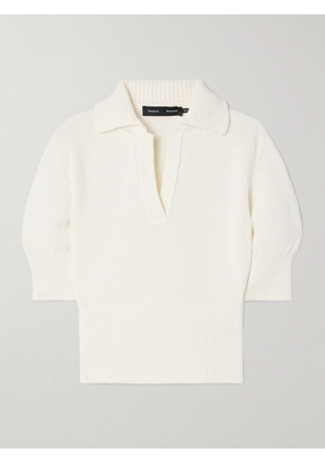Proenza Schouler - Reeve Cropped Cotton-blend Polo Top - White - x small,small,medium,large,x large