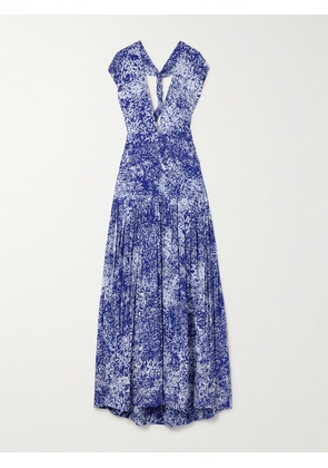Proenza Schouler - Simone Pleated Printed Crepe Maxi Dress - Blue - US0,US2,US4,US6,US8,US10,US12