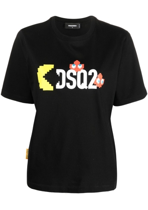 Dsquared2 Pac Man-print cotton T-shirt - Black