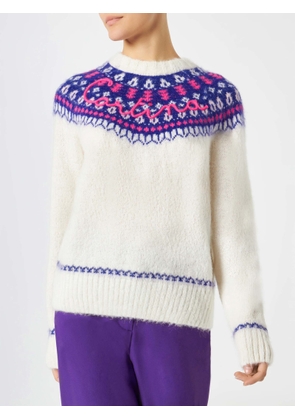Mc2 Saint Barth Woman Nordic Sweater With Cortina Embroidery