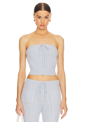 Helsa Taiki Cable Tube Top in Baby Blue. Size L, S, XL, XS, XXS.
