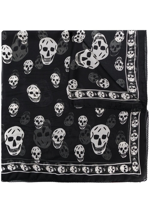 Alexander McQueen skull motif scarf - Black
