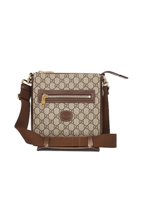FWRD Renew Gucci GG Supreme Shoulder Bag in Brown.