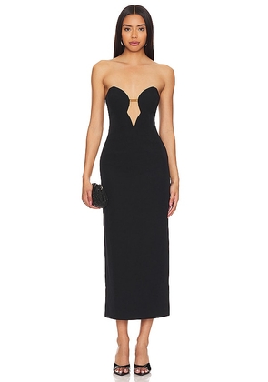 Bardot Eleni Chain Midi Dress in Black. Size 4, 6, 8.