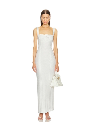 Helsa Petite Eyelet Column Dress in White. Size M, S, XL, XS.
