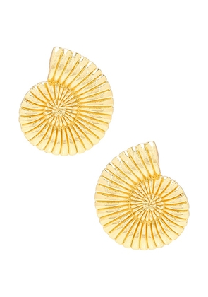 Jordan Road Jewelry Vintage Shell Earrings in Metallic Gold.