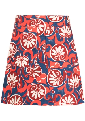 La DoubleJ Moonflower-print mini skirt - Blue