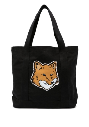 Maison Kitsuné fox head-print cotton tote - Black