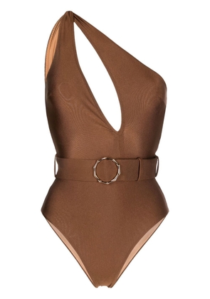 Noire Swimwear cut-out one-shoulder swimsuit - Brown