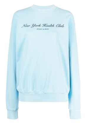 Sporty & Rich text-print cotton sweatshirt - Blue