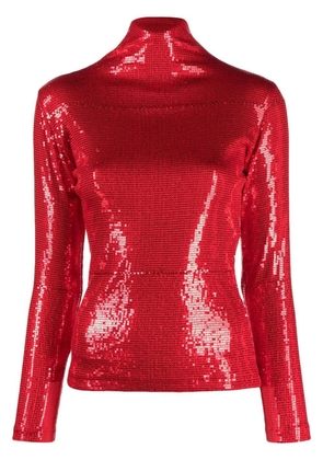 Atu Body Couture sequinned high-neck top - Red
