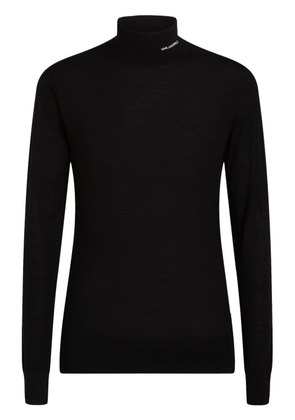 Karl Lagerfeld embroidered-logo roll-neck jumper - Black