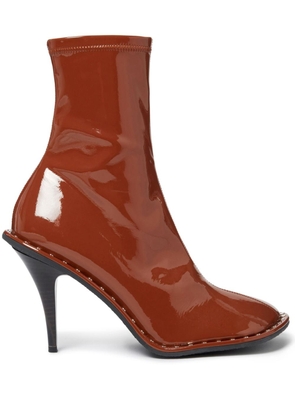 Stella McCartney Ryder lacquered ankle boots - Brown