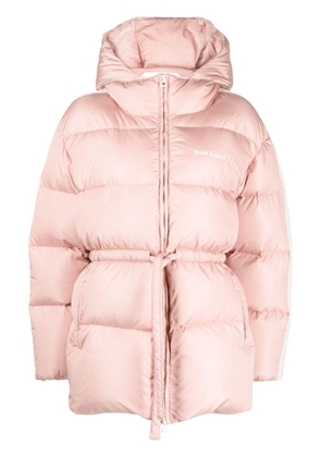 Palm Angels drawstring hooded puffer jacket - Pink