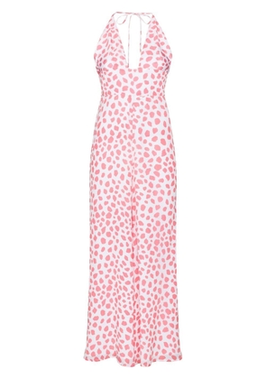 Alexandra Miro Irena leopard print V-neck jumpsuit - Pink