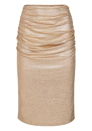 Nina Ricci draped lurex pencil skirt - Gold