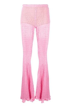 Blumarine knitted flared trousers - Pink