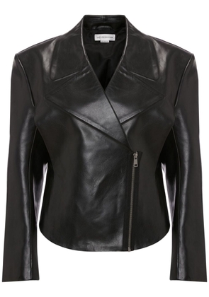 Victoria Beckham Bonded leather biker jacket - Black