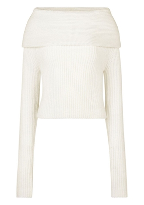 Nina Ricci off-shoulder ribbed-knit top - White