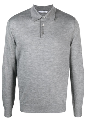Cruciani fine-knit long-sleeved polo shirt - Grey