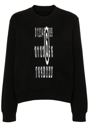 MM6 Maison Margiela numbers-motif cotton sweatshirt - Black