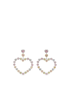 Anabela Chan 18kt white gold vermeil Love Heart diamond earrings - Silver