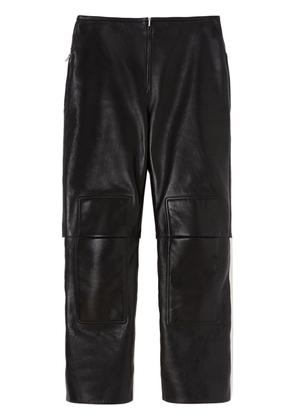 Jil Sander bi colour leather trousers - Black