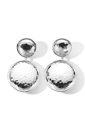 IPPOLITA sterling silver Classico Snowman hammered clip-on earrings