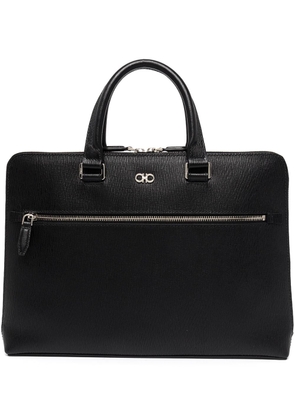 Ferragamo Gancini leather business bag - Black