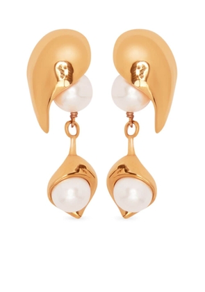 Oscar de la Renta Abstract Leaf drop earrings - Gold