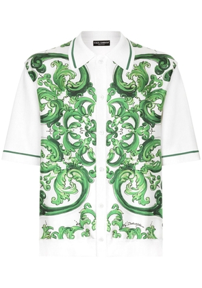 Dolce & Gabbana Majolica-print short-sleeve shirt - White