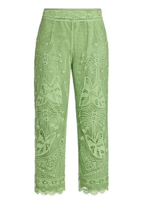 FARM Rio Guipire embroidered trousers - Green