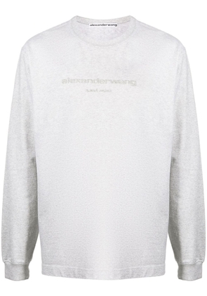 Alexander Wang glitter-effect long-sleeve T-shirt - Grey