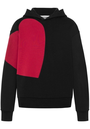 Moschino heart-print cotton hoodie - Black