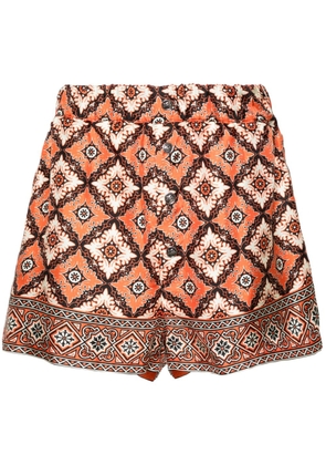 ETRO bandana-print silk shorts - Orange