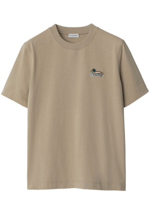 Burberry duck-embroidered cotton T-shirt - Neutrals