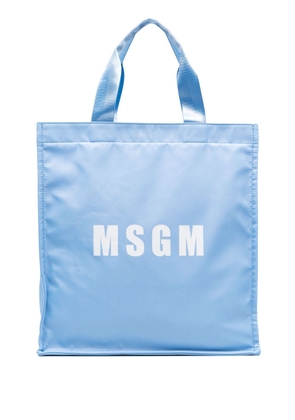 MSGM logo-print tote bag - Blue