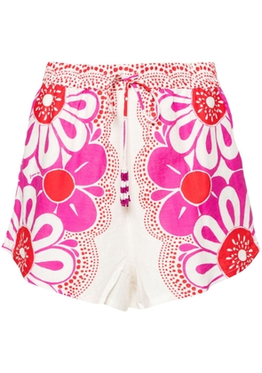FARM Rio Maia floral-print shorts - White