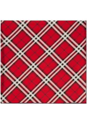 Burberry checked silk scarf - Red