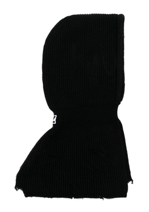Natasha Zinko distressed knitted hood - Black