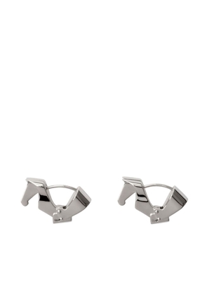Burberry Horse polished-finish hoop earrings - Silver
