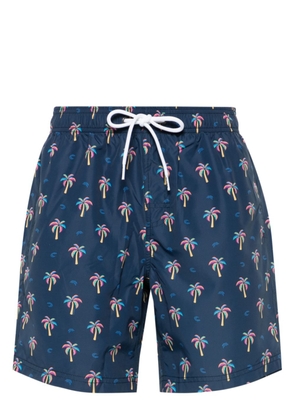 Sundek palm tree-print swim shorts - Blue