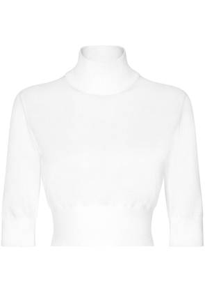 Dolce & Gabbana Cropped turtle-neck sweater - White
