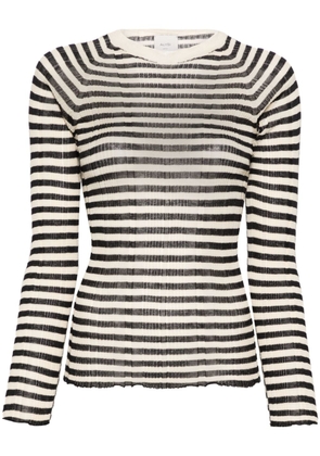 Alysi striped ribbed blouse - Neutrals